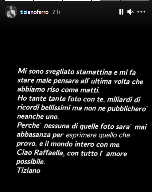 Tiziano Ferro per Raffaella Carrà l' ultimo saluto 